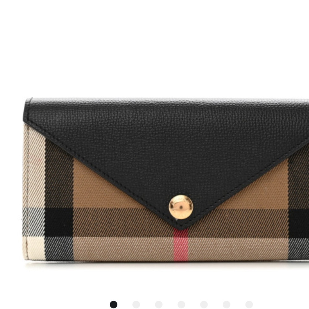 Burberry Black and Tan Wallet with Iconic Check Pattern
